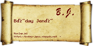 Bóday Jenő névjegykártya