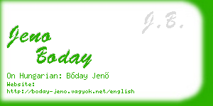 jeno boday business card