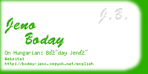 jeno boday business card